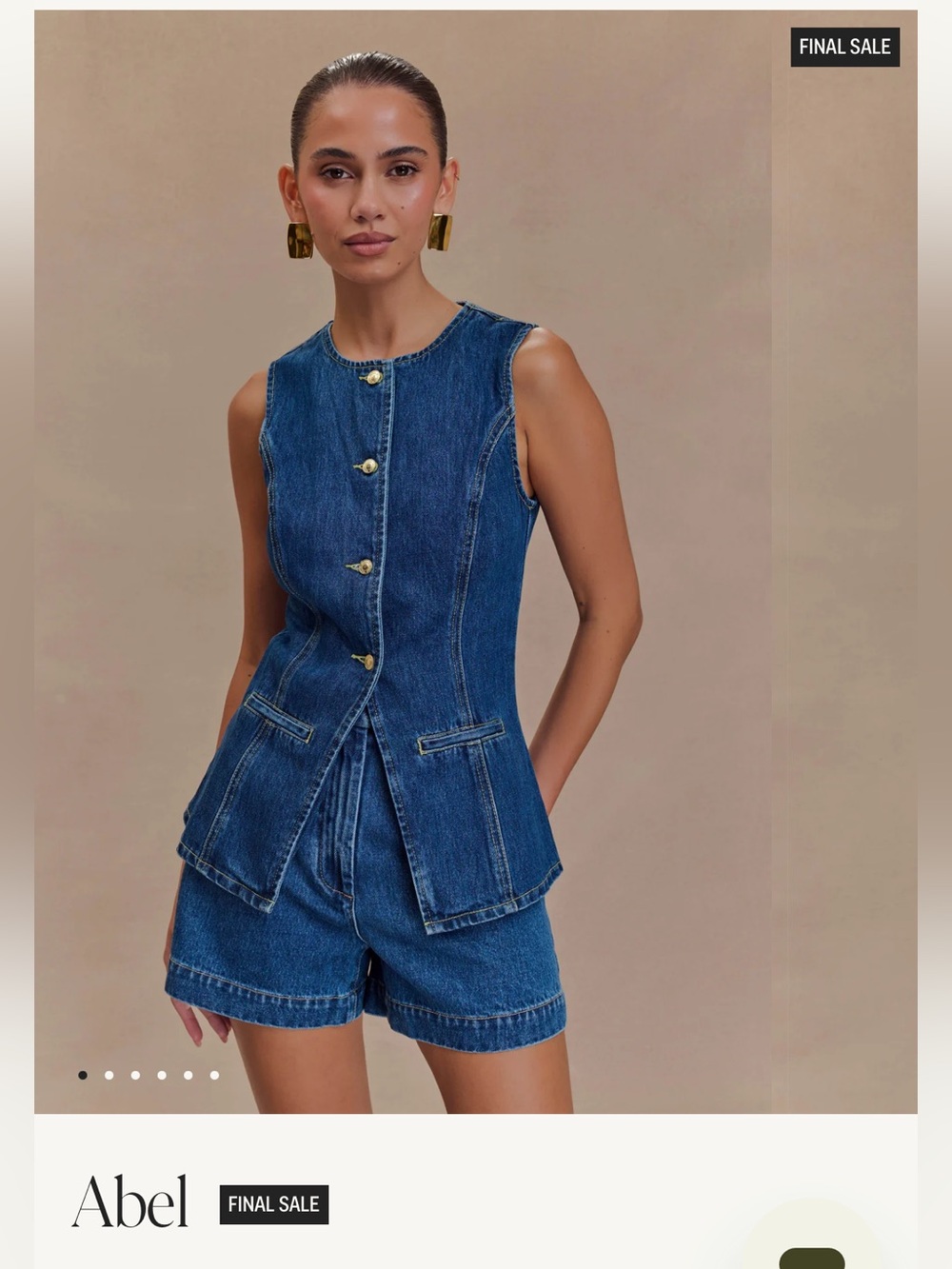 ABEL Denim Button Up Top